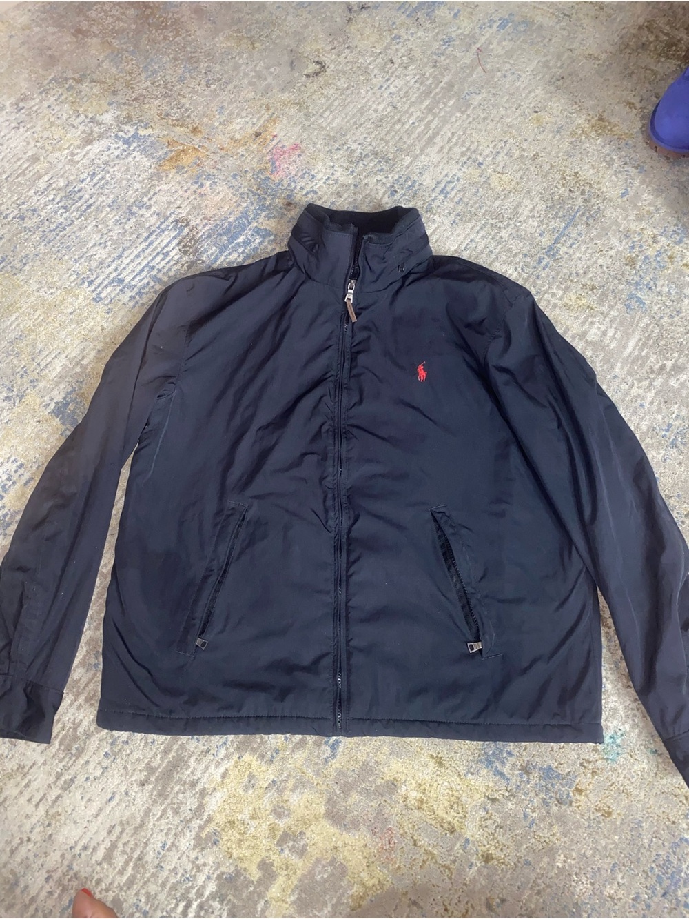 Polo by Ralph Lauren Black Windbreaker with Red Pony Logo